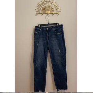 JAG Jeans~ “Girlfriend Jeans” Dark wash/Distressed